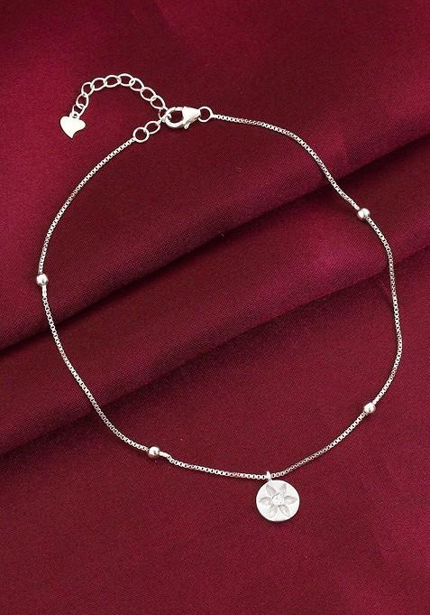 Indya X Giva Rhodium Plated 925 Sterling Silver Anklets