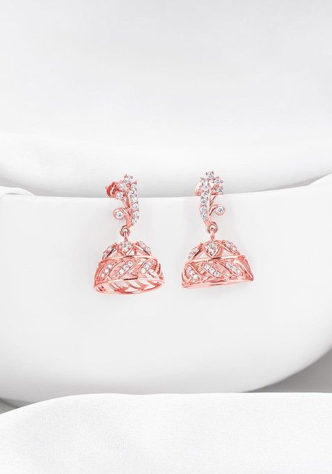 Indya X Giva 925 Sterling Silver Rose Gold Plated Contemporary Drop Earrings