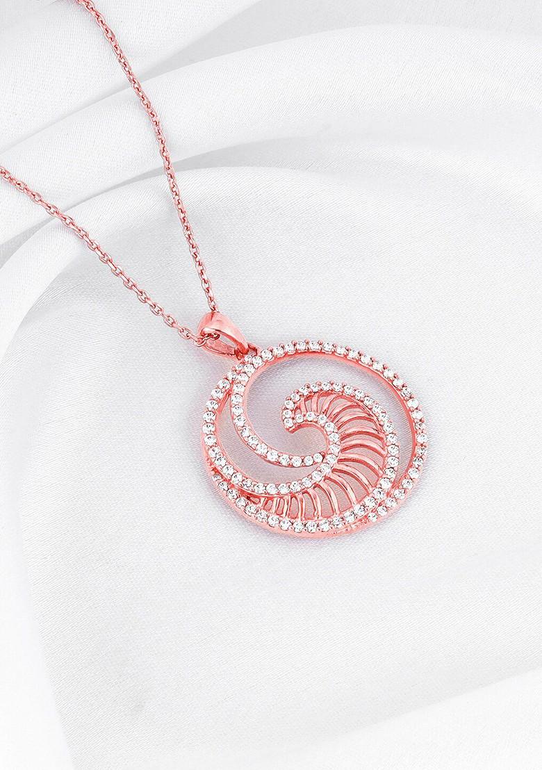 Indya X Giva Rose Gold Plated 925 Sterling Silver Pendants With Chains