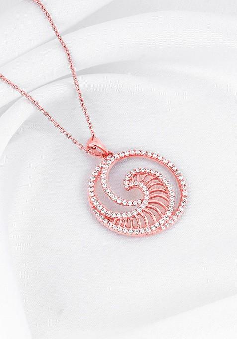 Indya X Giva Rose Gold Plated 925 Sterling Silver Pendants With Chains