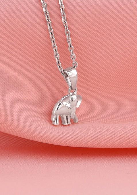 Indya X Giva Rhodium Plated 925 Sterling Silver Pendants With Chains