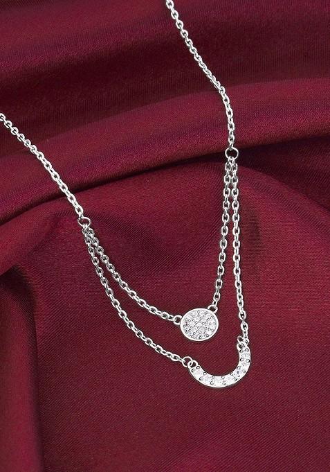 Indya X Giva Rhodium Plated 925 Sterling Silver Layered Chain