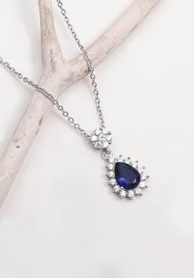 Indya X Giva 925 Sterling Silver Plated Artificial Stones Studded Pendants With Chains