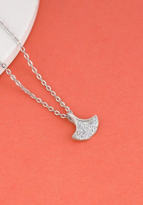 Indya X Giva Rhodium Plated 925 Sterling Silver Contemporary Pendants With Chains