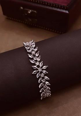 Silver Plated Cubic Zirconia Wraparound Bracelet