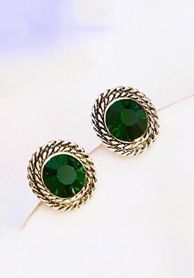 Silver Plated Circular Shaped Stud Earrings