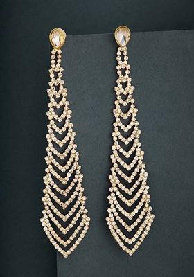 Gold Plated Contemporary Drop Earrings