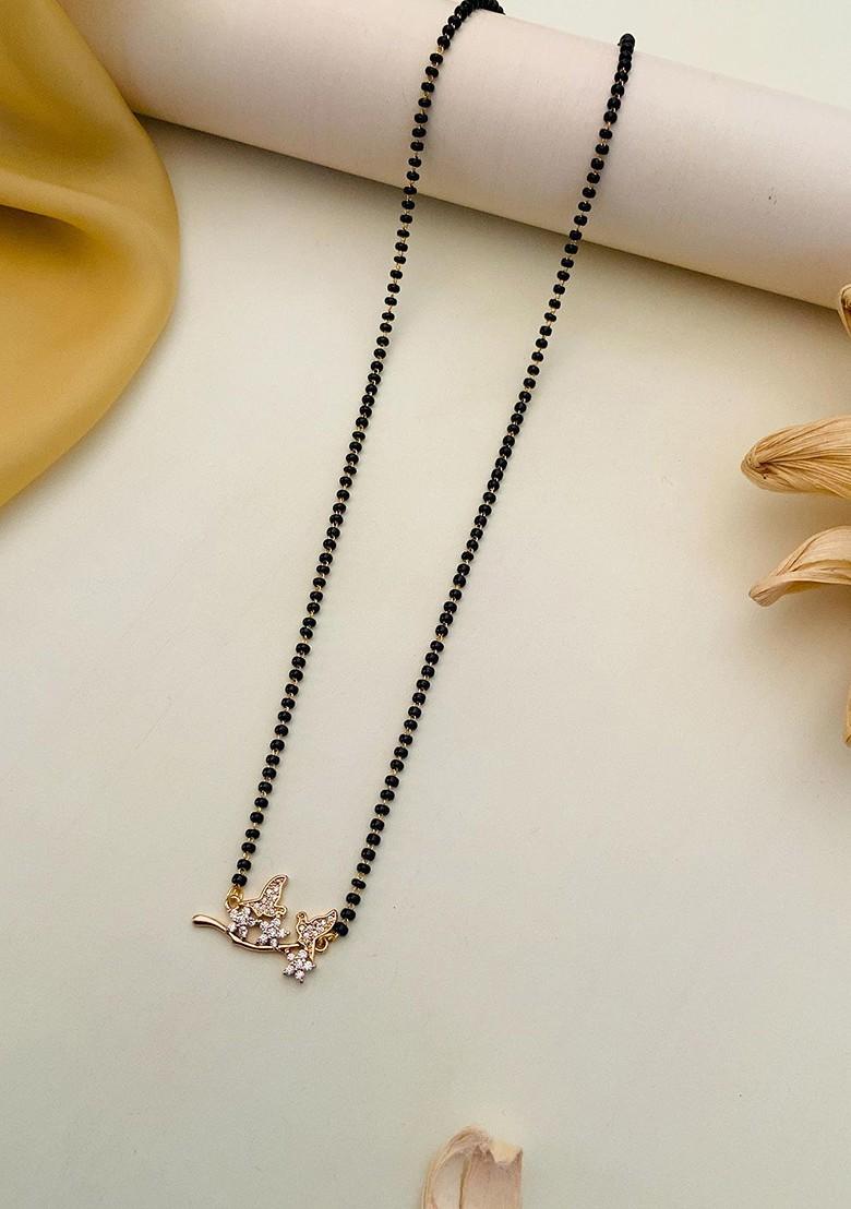 Gold-Plated Artificial Stones and Beads Mangalsutra