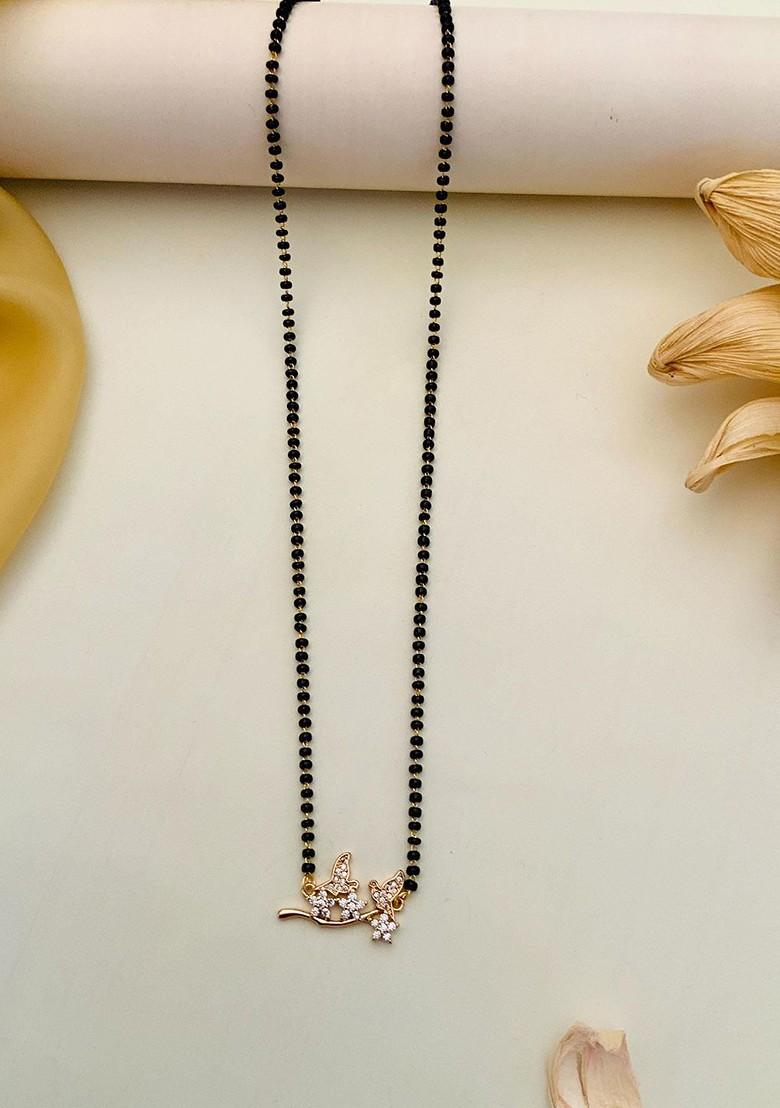 Gold-Plated Artificial Stones and Beads Mangalsutra