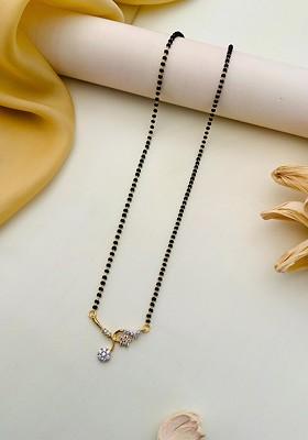 Gold-Plated Artificial Stones and Beads Mangalsutra