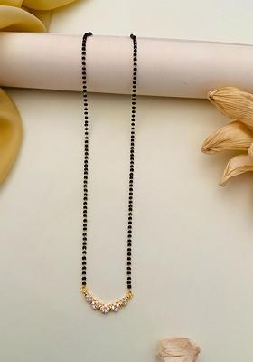 Gold-Plated Artificial Stones and Beads Mangalsutra