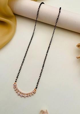 Rose Gold-Plated Artificial Stones and Beads Mangalsutra