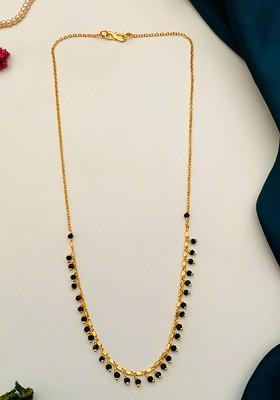 Gold-Plated Artificial Stones and Beads Mangalsutra