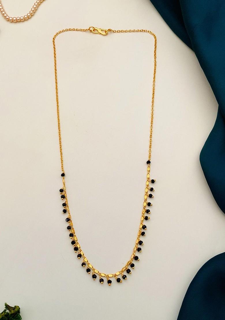 Gold-Plated Artificial Stones and Beads Mangalsutra