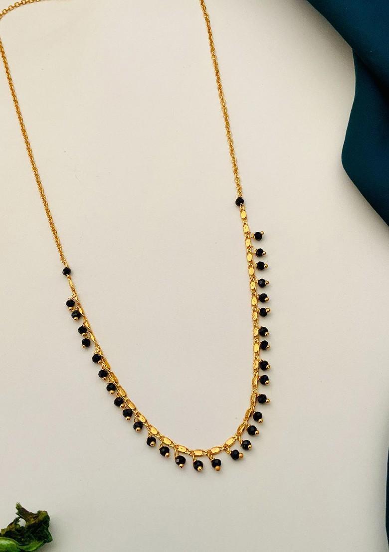 Gold-Plated Artificial Stones and Beads Mangalsutra