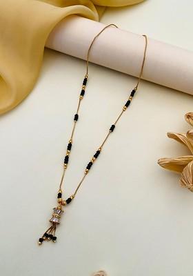 Gold-Plated Artificial Stones and Beads Mangalsutra