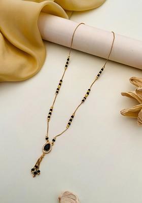 Gold-Plated Artificial Stones and Beads Mangalsutra