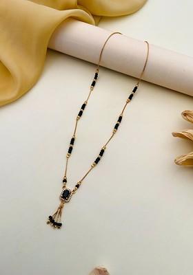 Gold-Plated Artificial Stones and Beads Mangalsutra