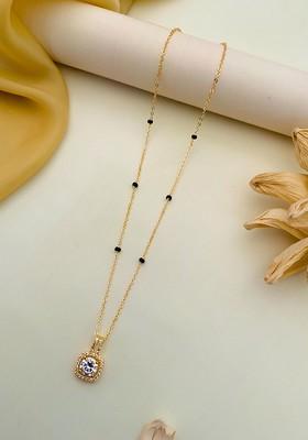 Gold-Plated Artificial Stones and Beads Mangalsutra
