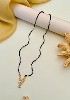 Gold-Plated Artificial Stones and Beads Mangalsutra