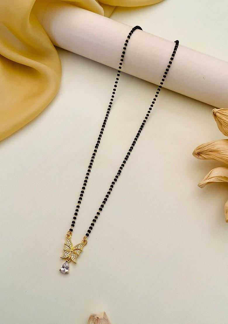 Gold-Plated Artificial Stones and Beads Mangalsutra