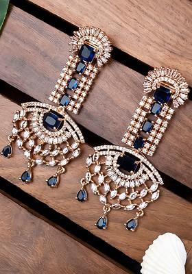 Rose Gold Plated Contemporary Drop Earrings