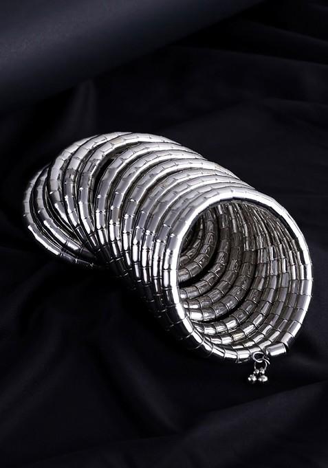 Silver Plated Spiral Bracelet Bangles