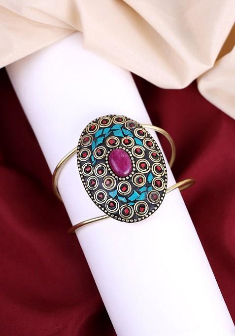 Women Gold Plated Multi Color Bracelet