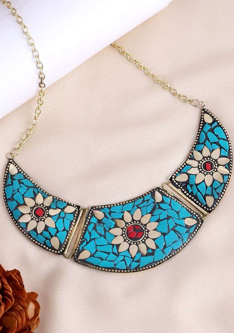 Gold Plated Brass Necklace - Indya
