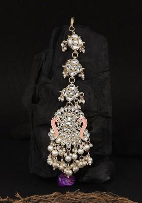 Gold Plated Artificial Stones Studded Maang Tikka