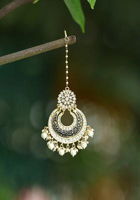Gold Plated Artificial Stones Studded Maang Tikka