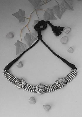 Silver Plated Oxidised Necklace