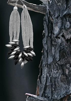 Brass Silver Plated Bead Statement Necklace