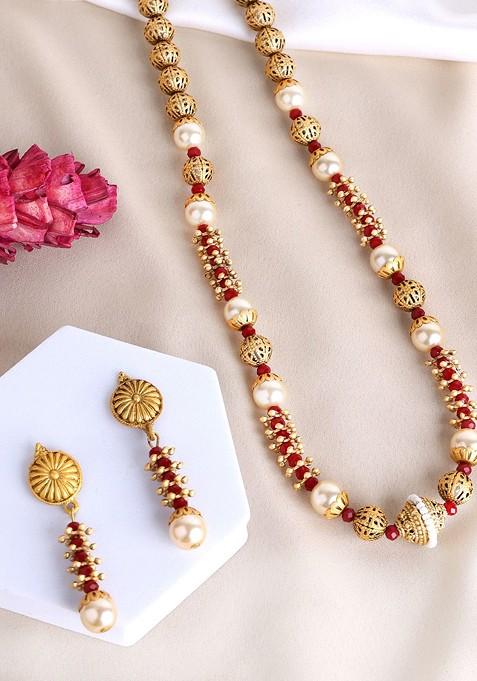 Gold Plated Beaded Jewellery Set