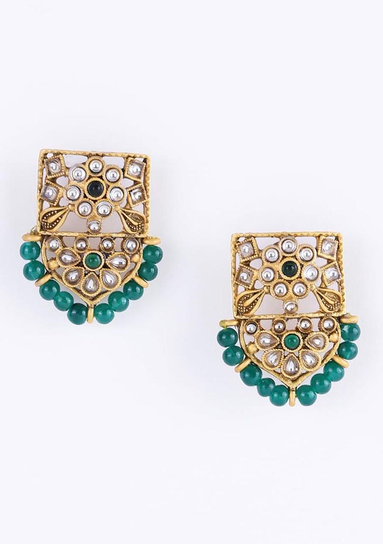 Gold Plated Kundan Studded And Pearl Beaded Jewellery Set