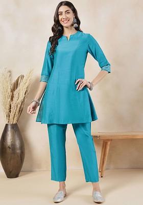 Gotta Patti Panelled Straight Ethnic Tunic With Trouser