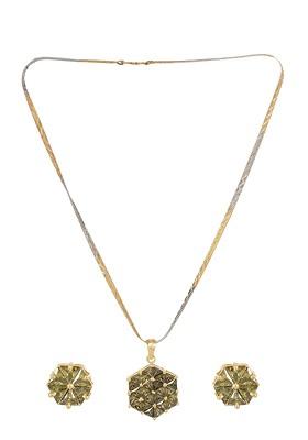 24 CT Gold Plated Stone Studded Antique Jewellery Set