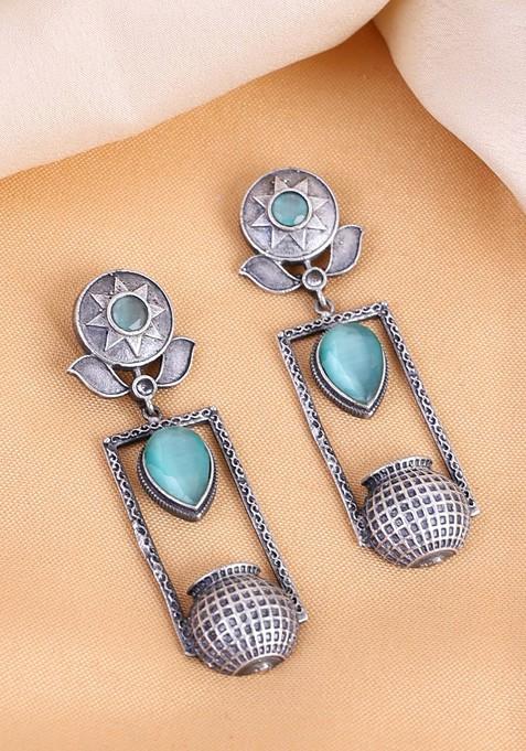 Silver Plated Oxidised Classic Drop Earrings