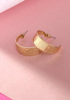 Gold Plated Half Hoop Earrings