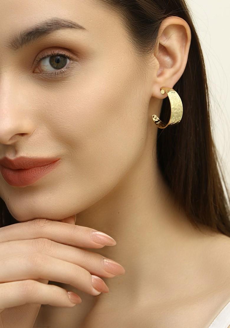 Gold Plated Half Hoop Earrings