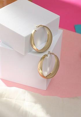 Gold Plated Contemporary Hoop Earrings