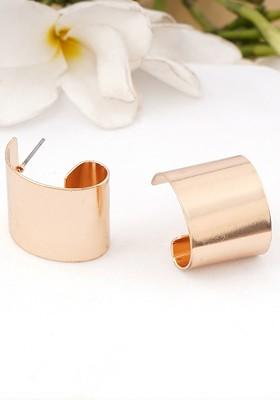 Gold Plated Contemporary Half Hoop Earrings