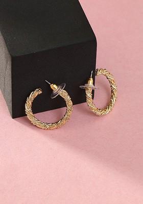 Gold Plated Half Hoop Earrings
