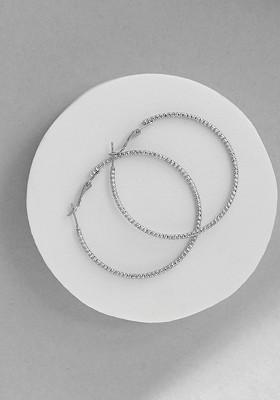 Silver Plated Brass Classic Hoop Earrings