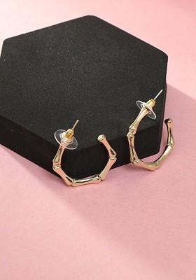 Gold Plated Classic Half Hoop Earrings