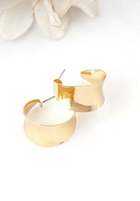 Gold Plated Classic Half Hoop Earrings