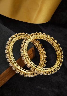 Set of 2 Gold Plated Stone Studded Bangles