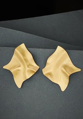 Gold Plated Contemporary Drop Earrings