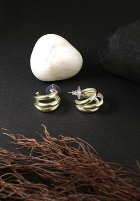 24 CT Gold Plated Half Hoop Earrings