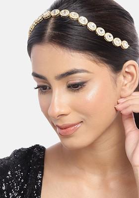 Gold-Plated Kundan Studded Matha Patti Head Jewellery